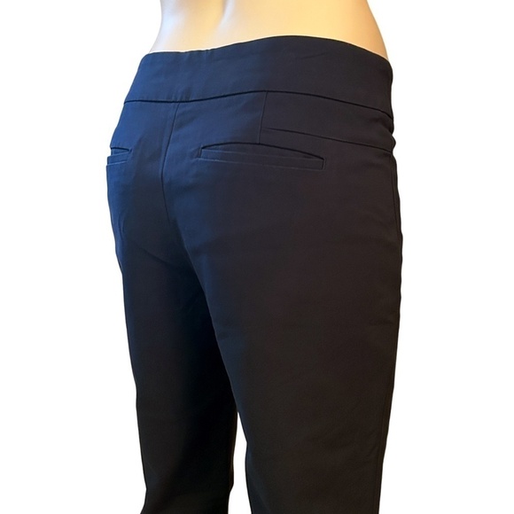 RW&CO. Pant Trouser Cigarette Slim Leg Navy Back Pockets Cotton Blend - Picture 8 of 15